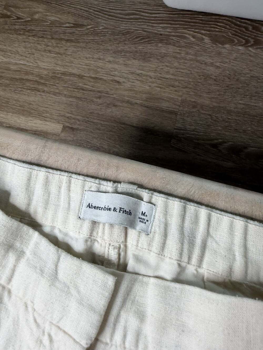 Abercrombie A&F Sloane Linen-Blend Tailored Wide Leg Pant in Oat Ivory Medium - Picture 4 of 7